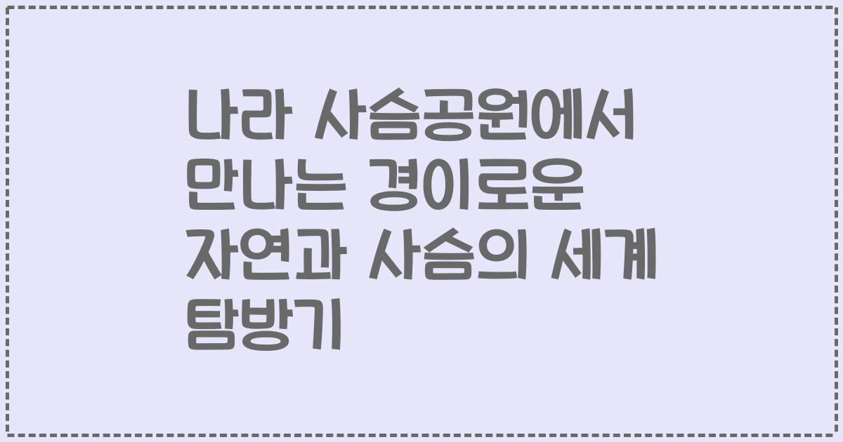 나라 사슴공원에서 만나는 경이로운 자연과 사슴의 세계 탐방기