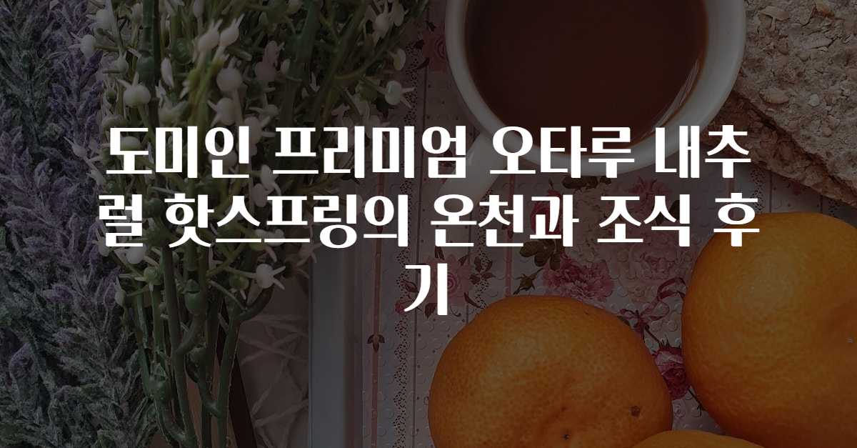 도미인 프리미엄 오타루 내추럴 핫스프링의 온천과 조식 후기