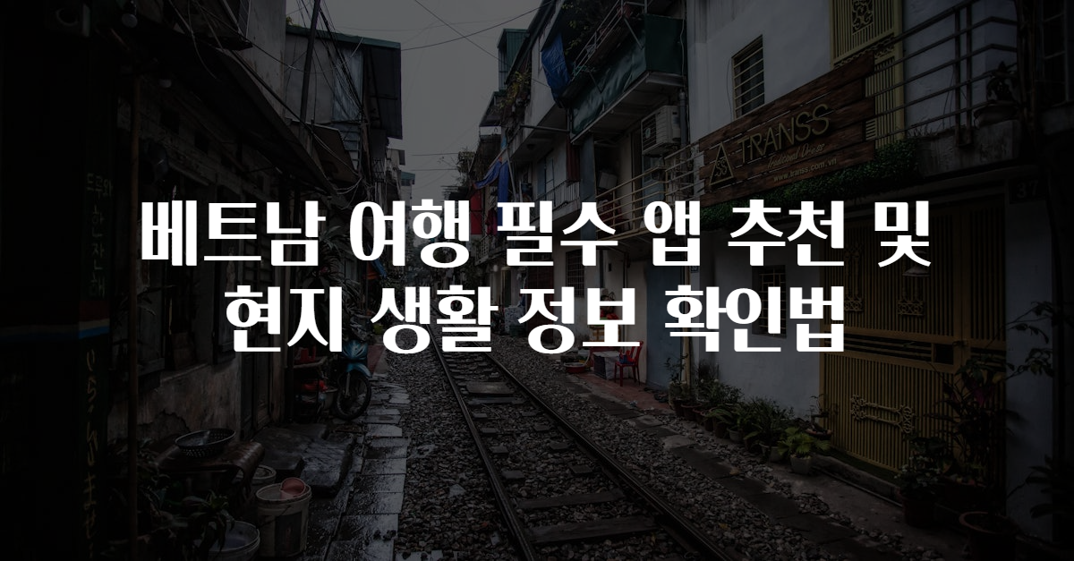 베트남 여행 필수 앱 추천 및 현지 생활 정보 확인법