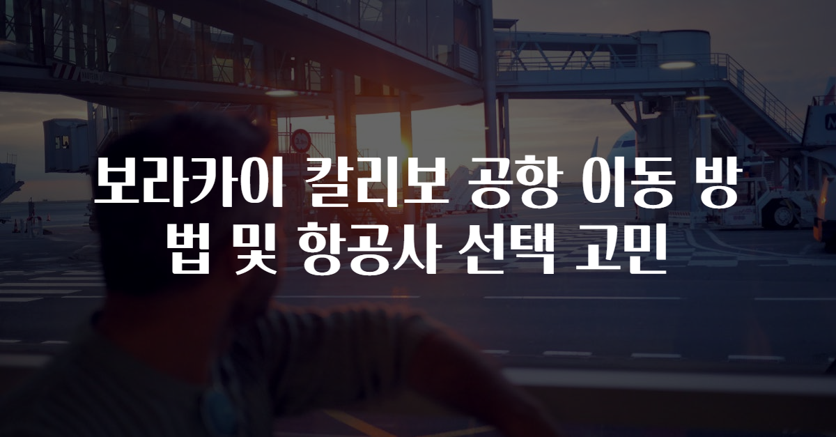 보라카이 칼리보 공항 이동 방법 및 항공사 선택 고민