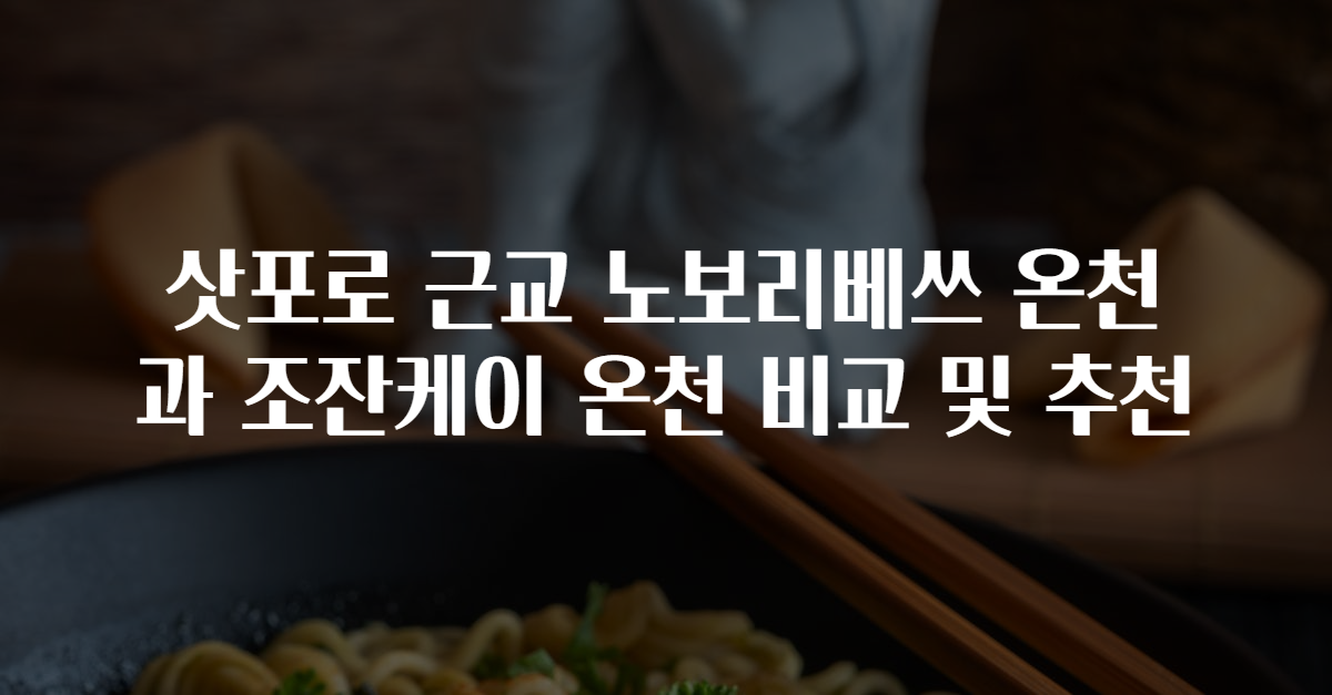 삿포로 근교 노보리베쓰 온천과 조잔케이 온천 비교 및 추천